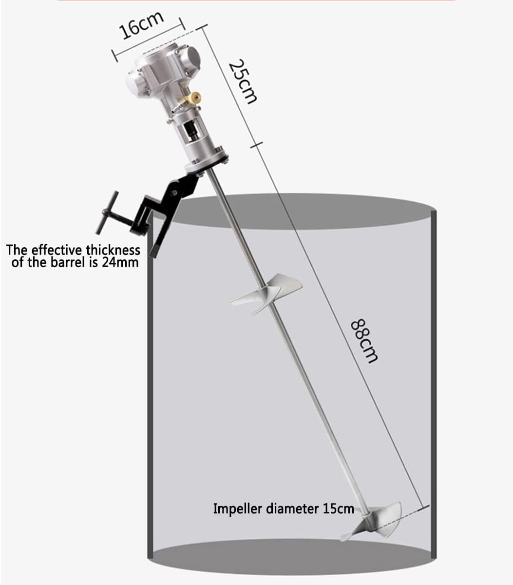 50 Gallon Pneumatic Bracket Mixer, Stainless Steel Automatic Paint Stirring Machine,Tank Barrel Clip Bracket Air Agitator Paint Ink Mix Tool