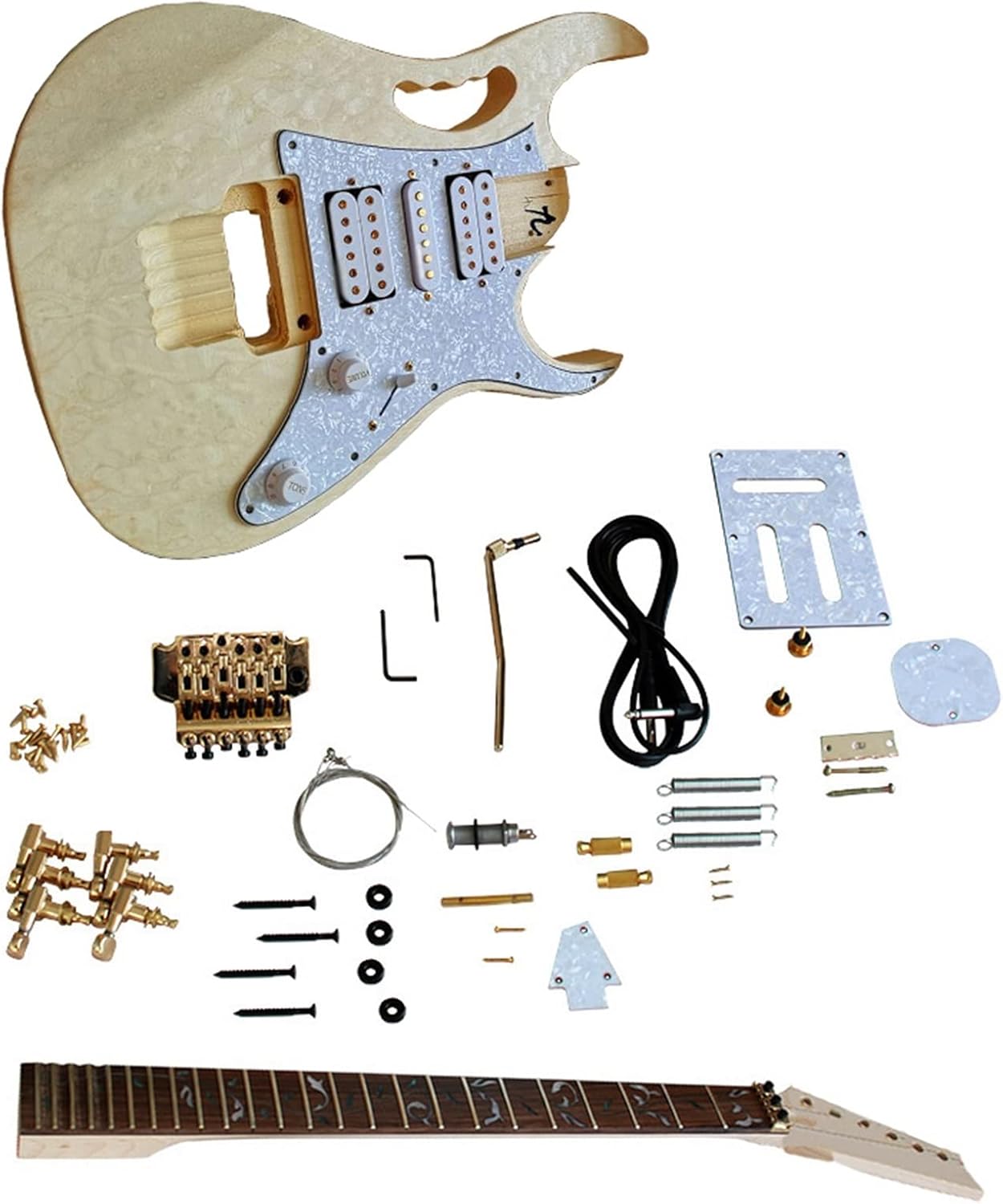 Basswood Body Rosewood Fingerboard Maple Neck Complete DIY Electric Guitar Accessories Kit Unfinished Guitar Set