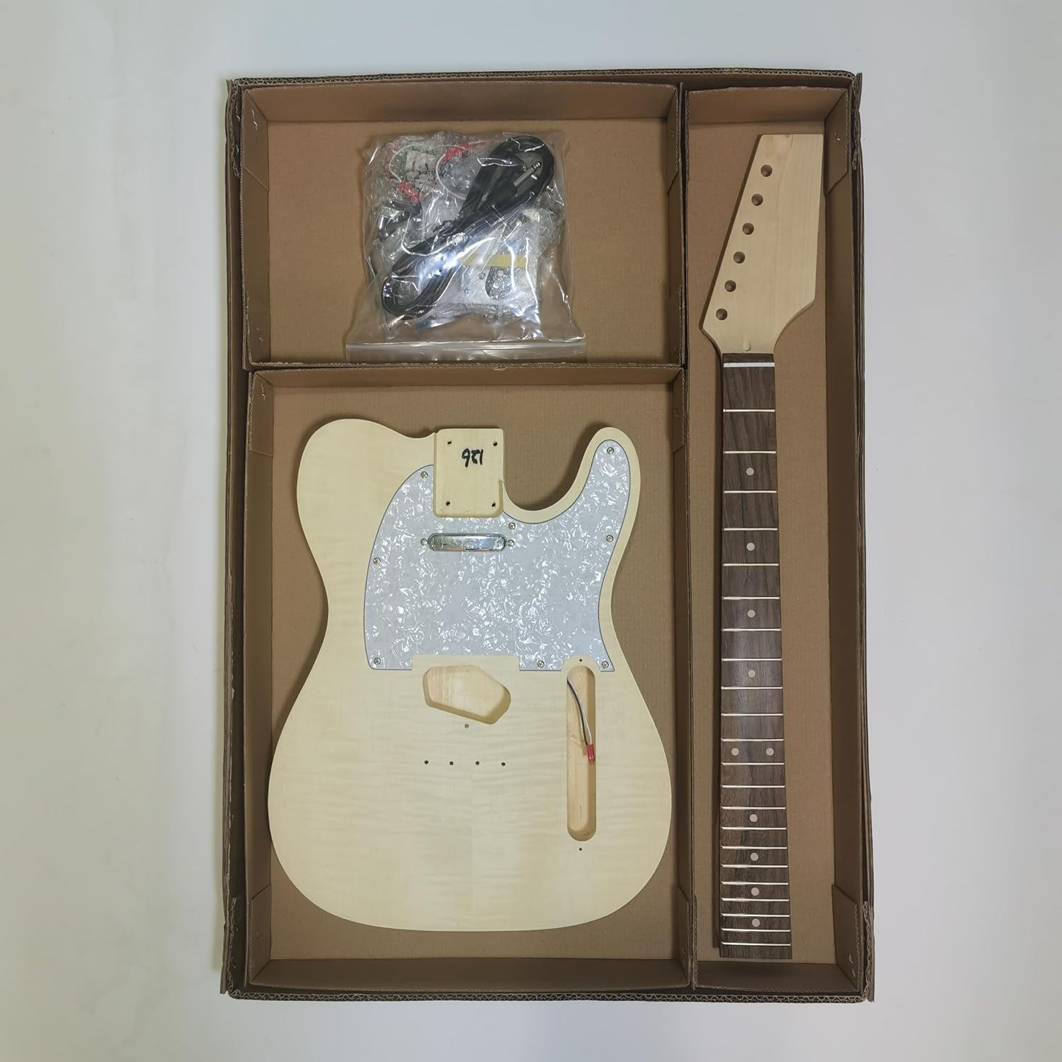Flame Maple Effect TL Style Semi-Finished Diy Electric guitar Kit
