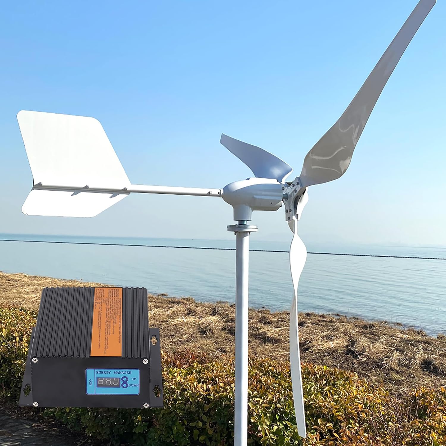 3KW 48V Wind Turbine Generator Kit Off Grid Wind Power Generator Windmill & MPPT Charge Controller