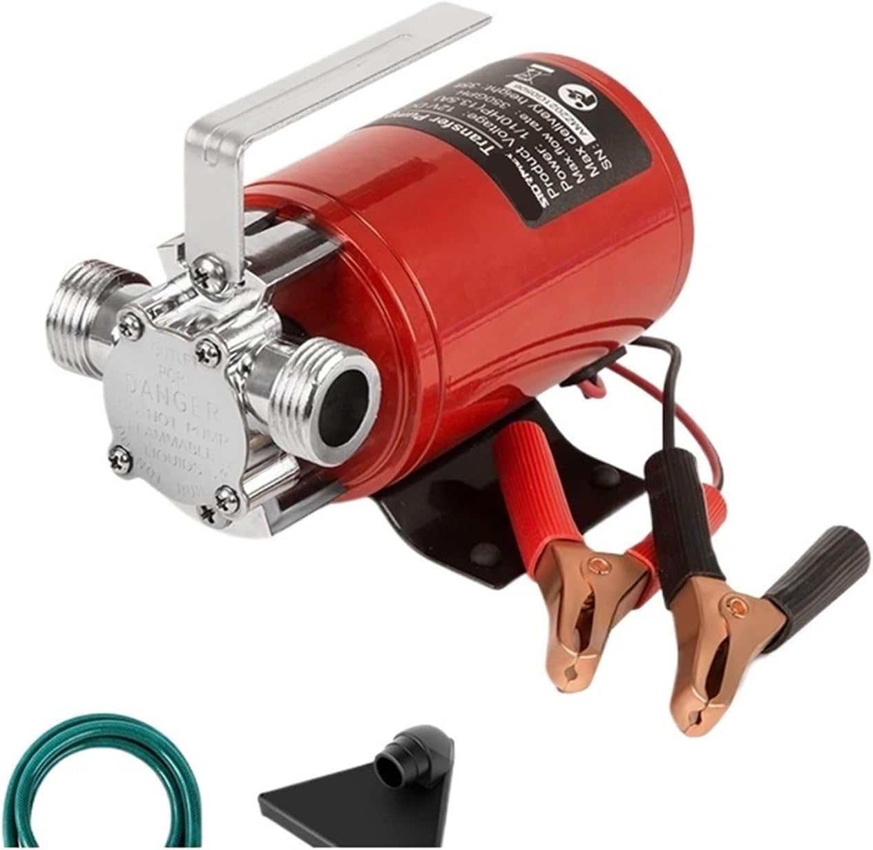 1pcs 12V 350GPH Electric 1/10HP Mini Portable Water Transfer Utility Pump with Water Hose Kit for Pool Draining