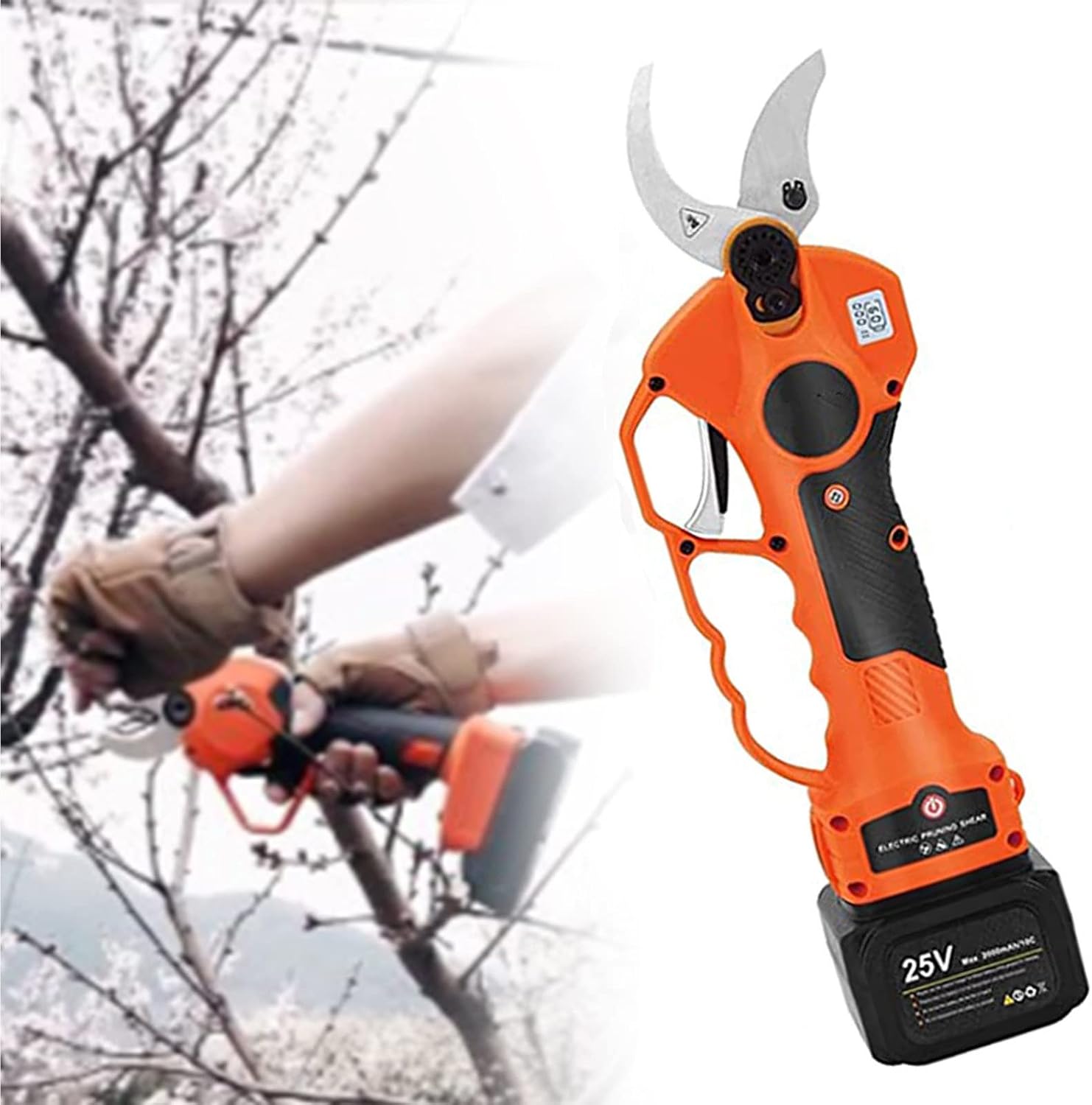 Professional Electric Secateurs Electric Pruning Shears Garden and Vineyard Cordless Pruner Electric Scissors Garden Shears Lawn Repairer Tools,40mm