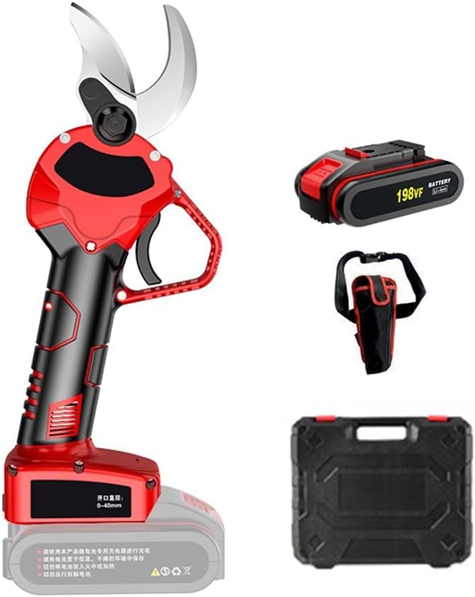 Cordless Battery Powered Pruning Scissors Shears, Cordless Electric Pruning Shears Rechargeable Battery, 40mm Cutting Diameter Electric Pruner Battery Hand Pruner for Gardening