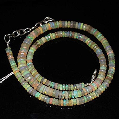 Fire Ethiopian Welo Opal Smooth Loose Wheel Tyre Rondelle Gemstone Craft Beads Strand Necklace 17