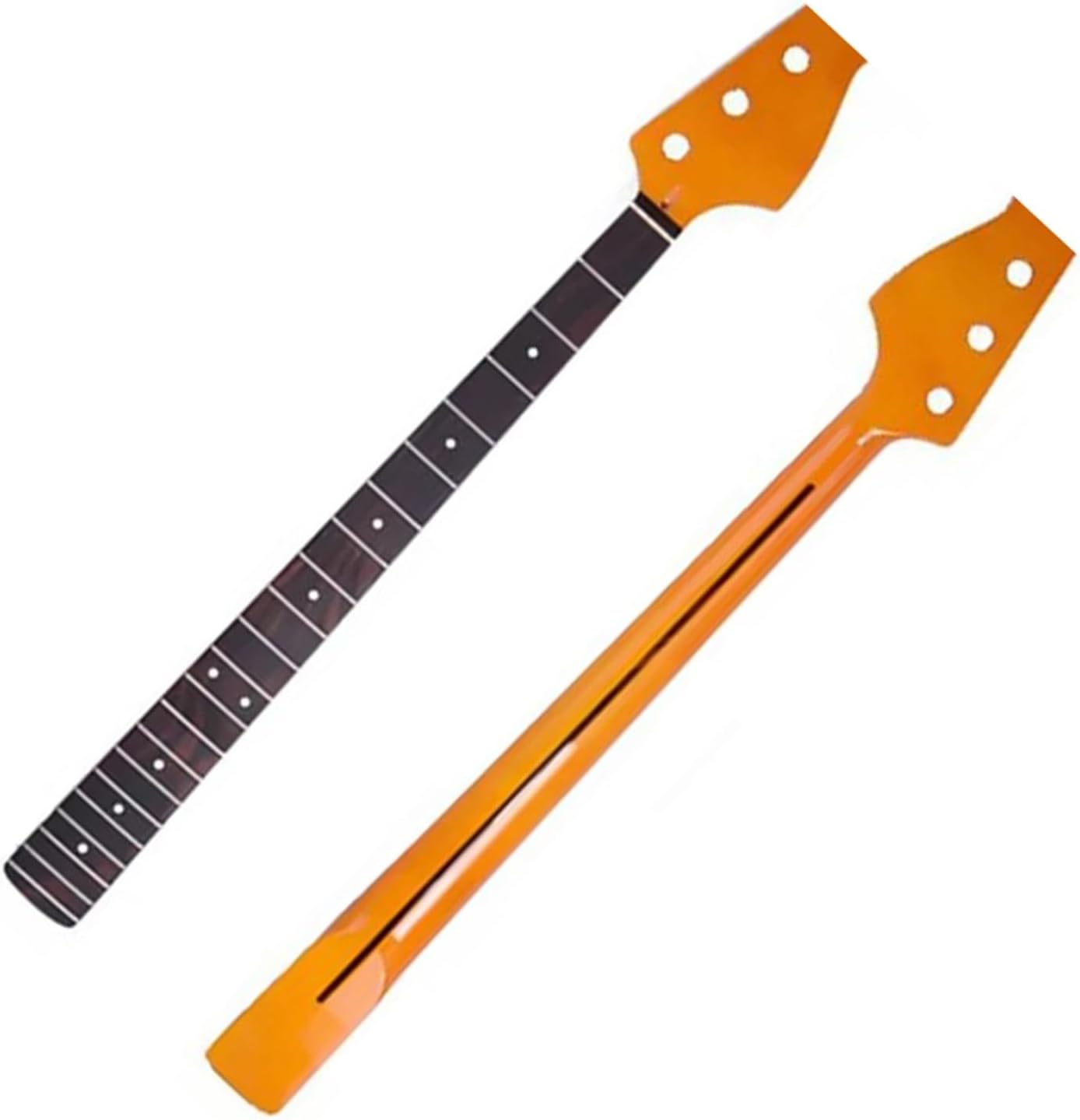 Replacement Guitar Neck 21 Frets Yellow Color Glossy Paint Maple Electric Bass Guitar Neck Rosewood Fingerboard Musical Instrument Accessories