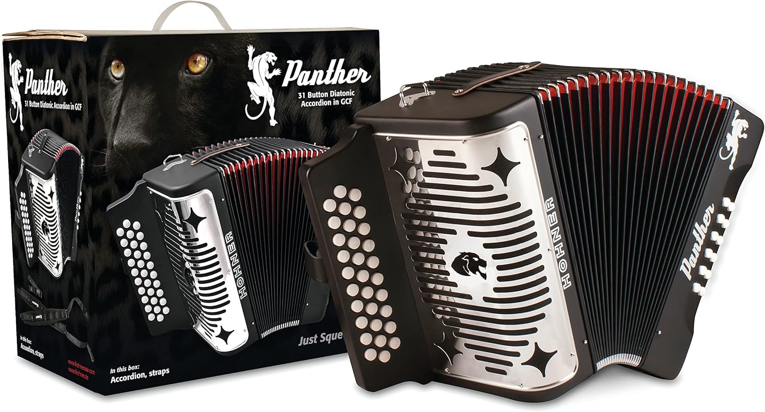 Hohner Accordions Panther 3-Row Diatonic Accordion (Black)