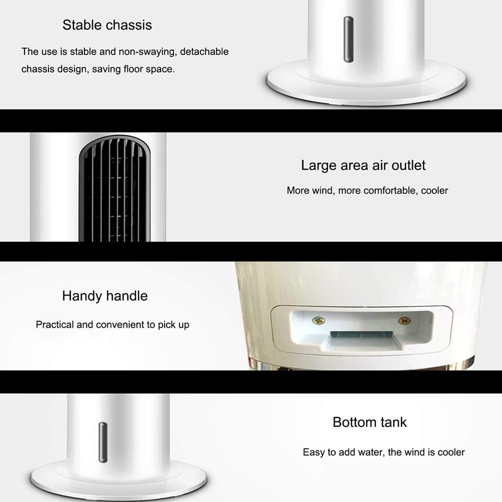 NBgy Tower Type Air Cooler, Remote Control Type Air Cooler, Silent Air Conditioner, Air Purification, Suitable for Living Room Bedroom Kitchen, Etc, White, 115x30cm