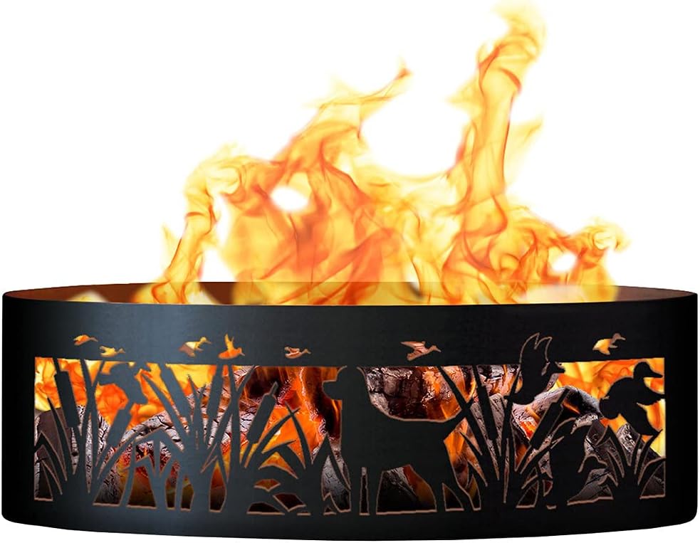 PD Metals LD00760 Lab N Duck Unpainted 12 in. Tall 60 in. Diameter Outdoor Fire Ring - 60 x 60 x 12 in. - Rustic Black Color