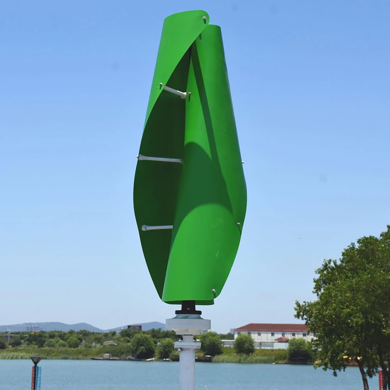 800W 12V Vertical Wind Turbine Maglev Axis Coreless Permanent Magnet Wind Power Generator Green Blades Windmill with MPPT Charge Controller