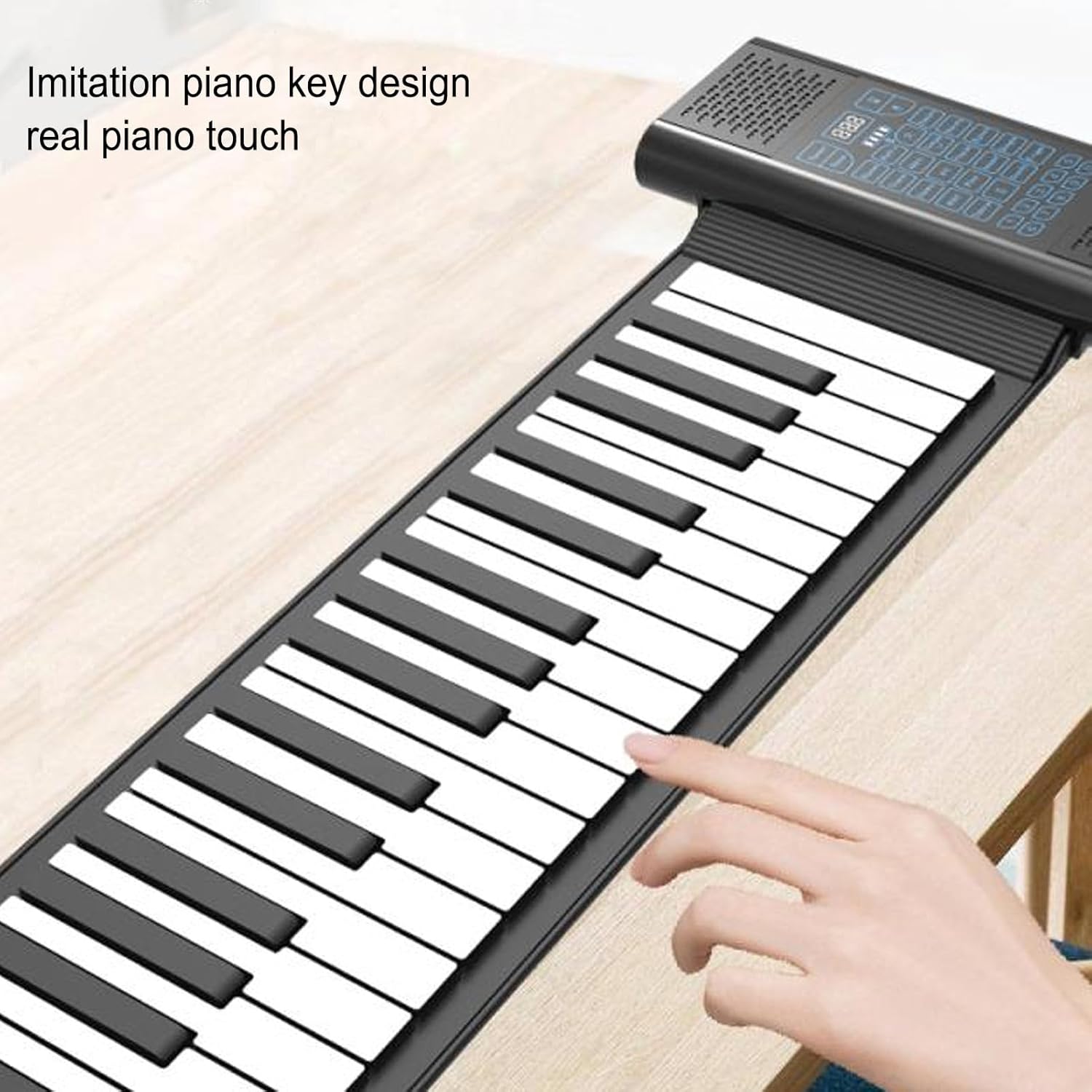 88 Keys Piano, MIDI Rechargeable Foldable Digital Piano Keyboard with LED Display, 128 Tones Rhythms, 14 Demo Songs, Hand Roll Piano for Kids Beginners