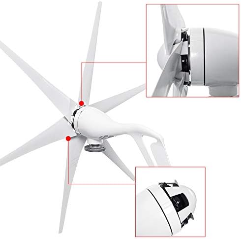 5000W 6 Blades Horizontal Wind Turbine Generator 12V/24V Wind Turbine Generator Windmill Energy Turbin Charge for Home Camping,24v