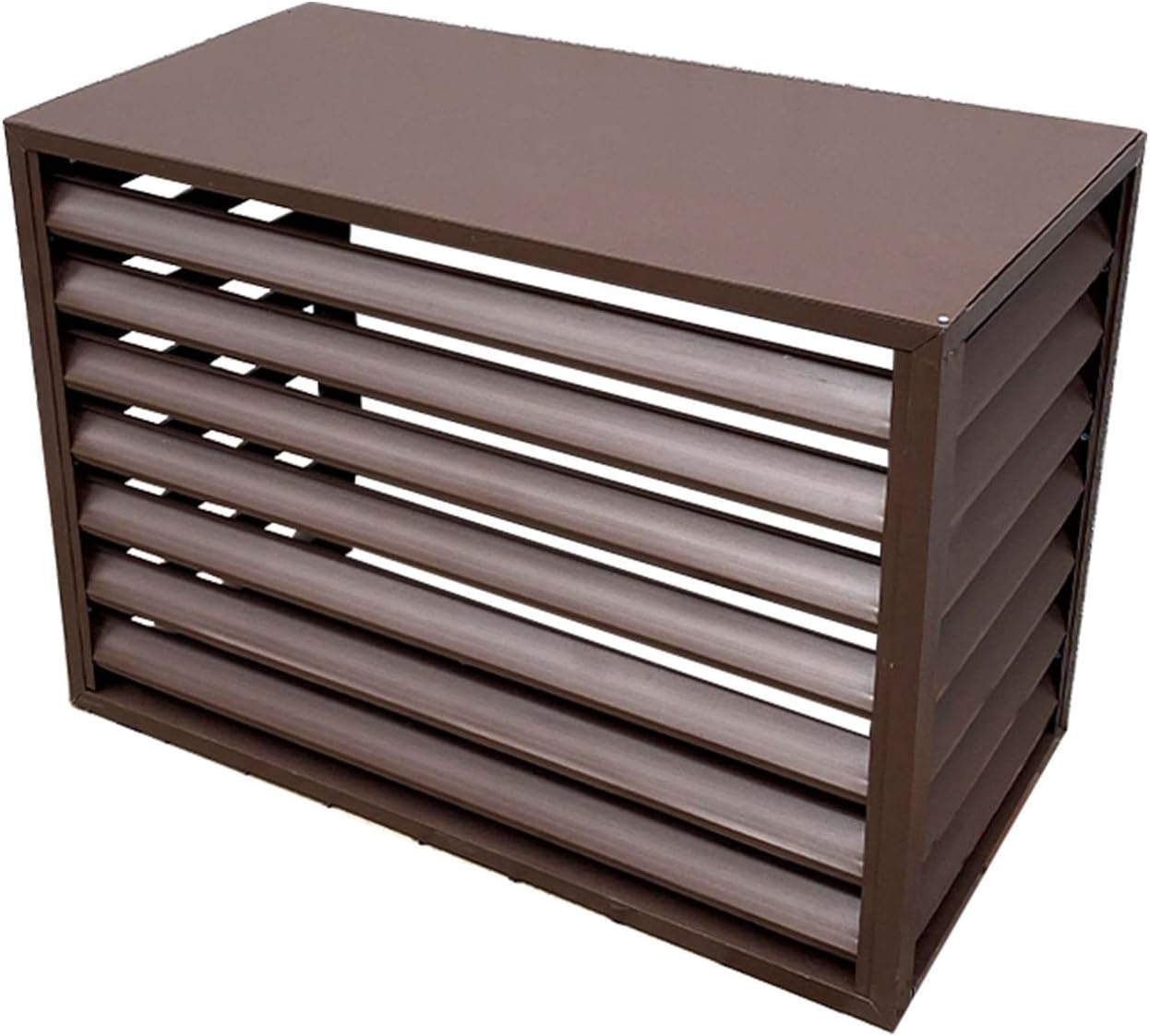 Premium Aluminum Alloy Outdoor AC Cover Protective Shield for Mini Split Air Conditioners Weatherproof Unit Cover 100x50x70cm Brown & Stylish Protection