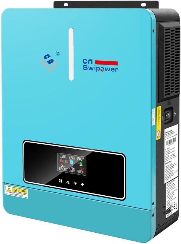 3600W Hybrid Solar Inverter 24VDC to AC 110V/ 60Hz & Built-in 120A MPPT Controller, for Homes Backup & Off-Grid
