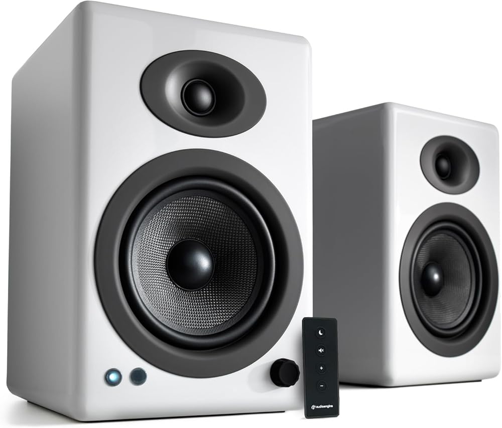 Audioengine A5 Powered Studio Playback Monitors and Bookshelf Speakers - Premium 150W Stereo Speakers for Music, Gaming, Turntables, Home Theater Systems
