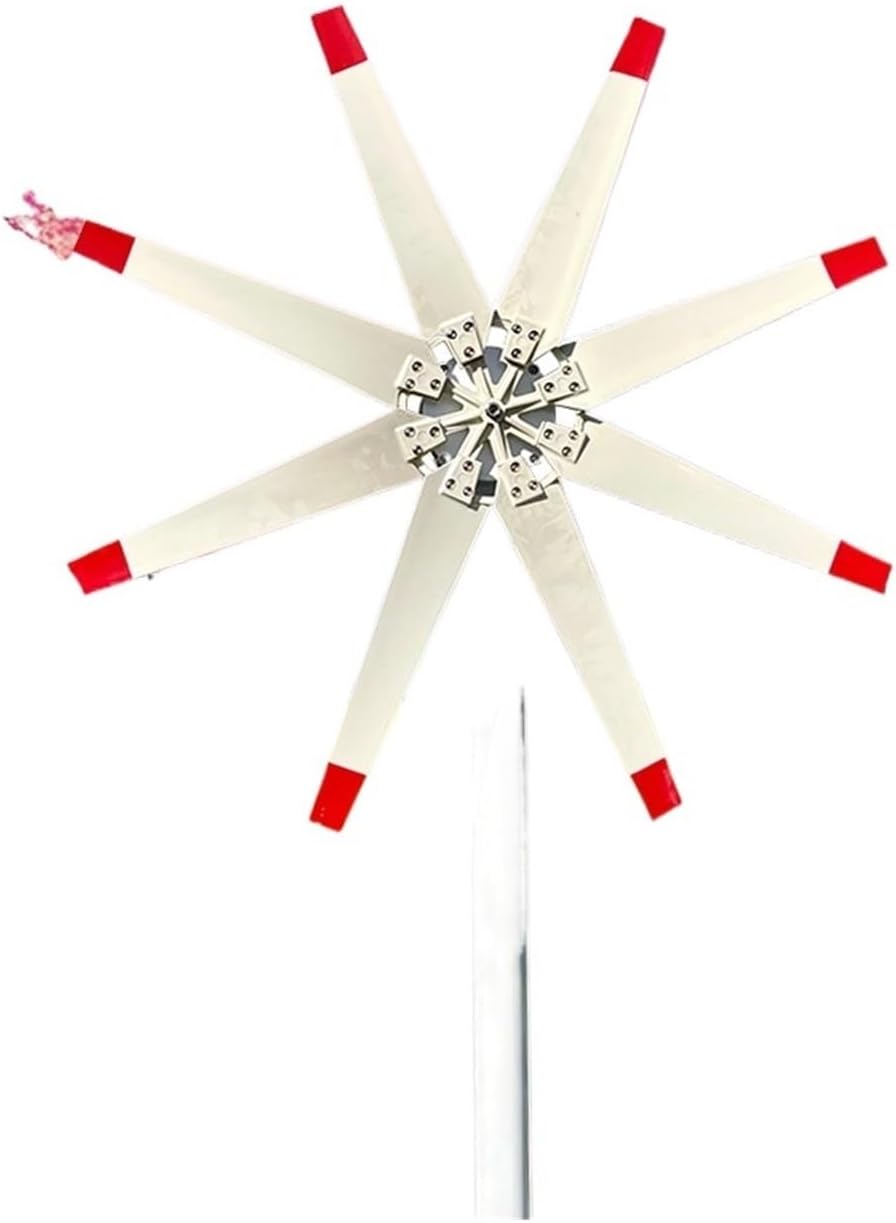 Wind Turbine Generator Kit, 5000W Wind Turbine 12V 24V 48V 8 Blades Free Controller High Efficiency Home Appliance Camping Free Energy Power nerator for Hybrid Solar Wind System(Red Blades,12V)