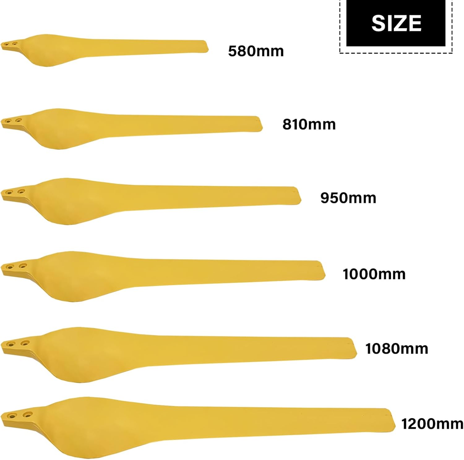 Wind Generator Blades 580mm-1200mm Wind Turbine Blade Windmill Accessories Wind Generator Accessories for DIY Horizontal Axis Wind Turbine Blades, Colored Nylon Fiber Blades,Yellow,1200mm