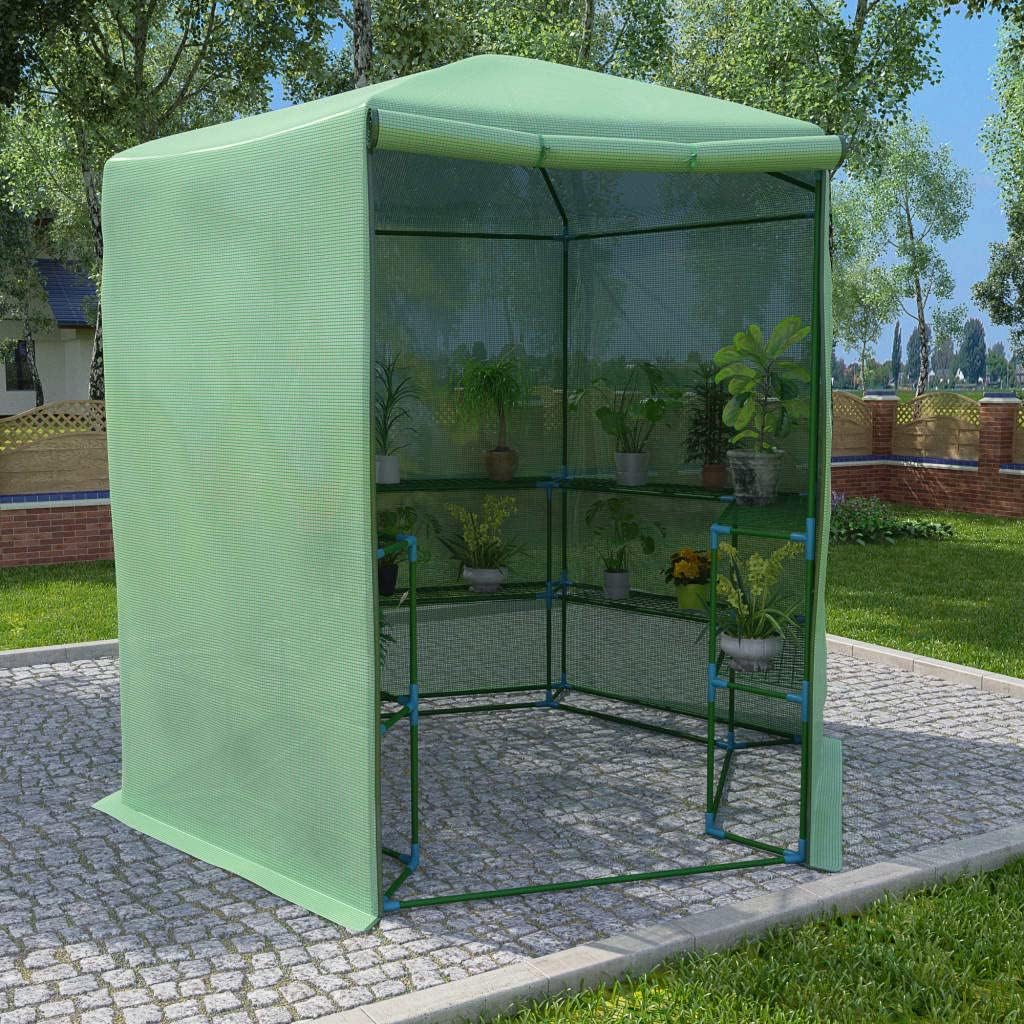 Greenhouse with Shelves Steel 89.4