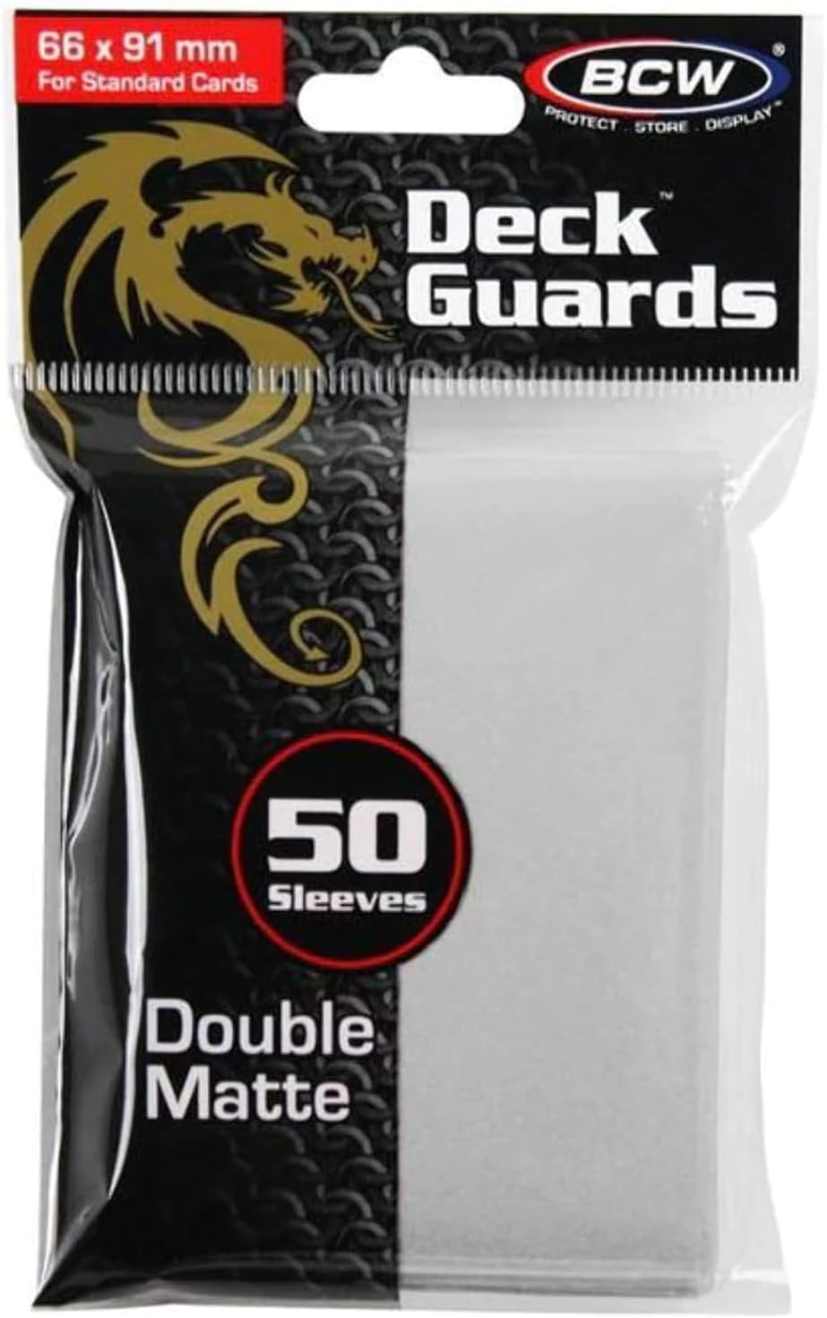 BCW Deck Guard - Double Matte White Card Sleeves | Acid-Free, Archival-Safe, No PVC | Anti-Glare Matte Finish | Fits Standard 2½