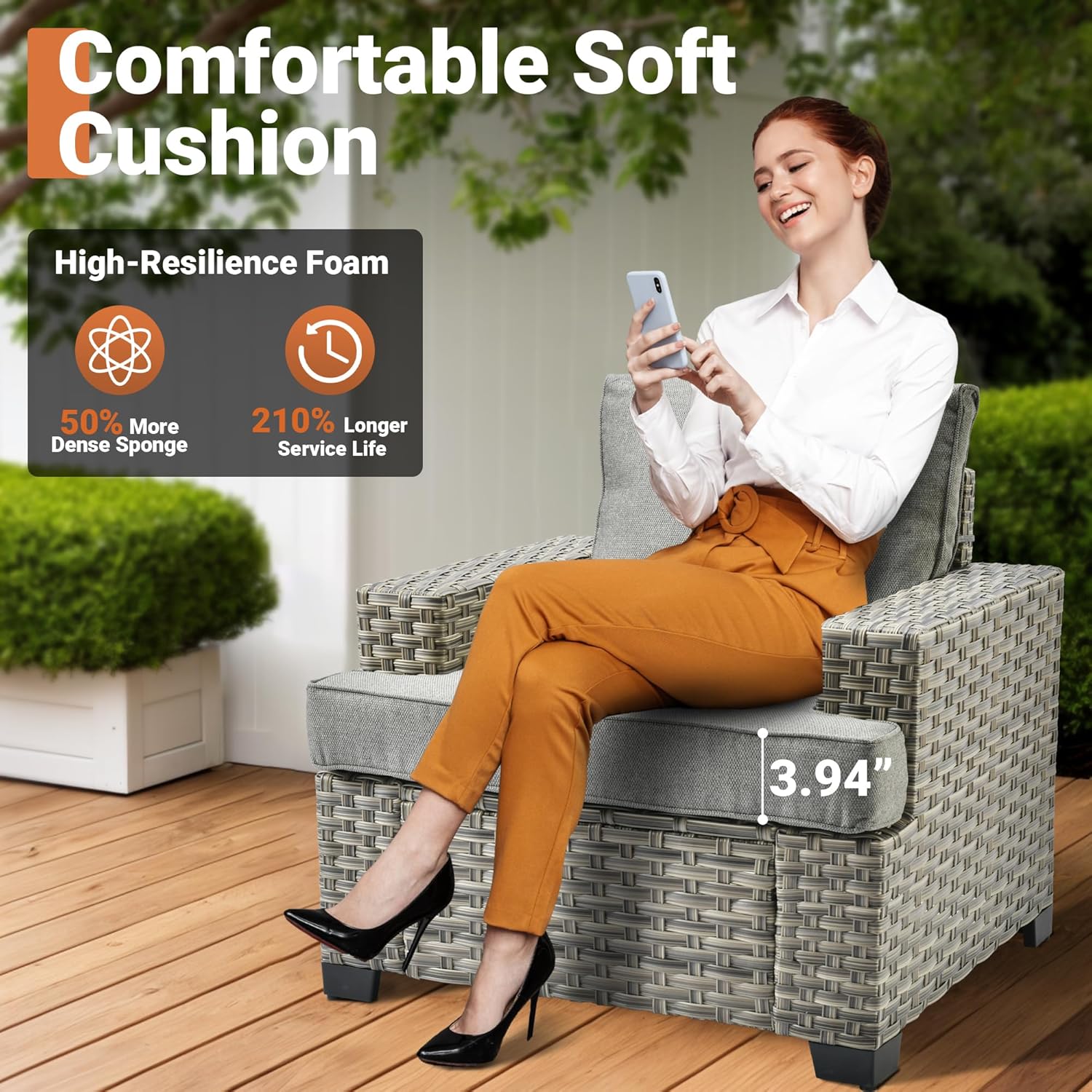 ovios 10 Piece Patio Sectional Furniture with 42