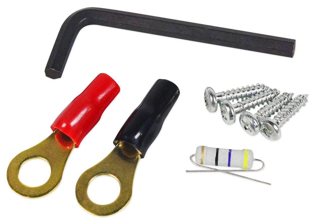 Rockville RXC4D Bundle: 4 Farad Digital Car Audio Power Capacitor with Blue LED Voltage Display, RWK01 0 Gauge Complete Amplifier Wiring Installation Kit with RCA Cables, 2-Items