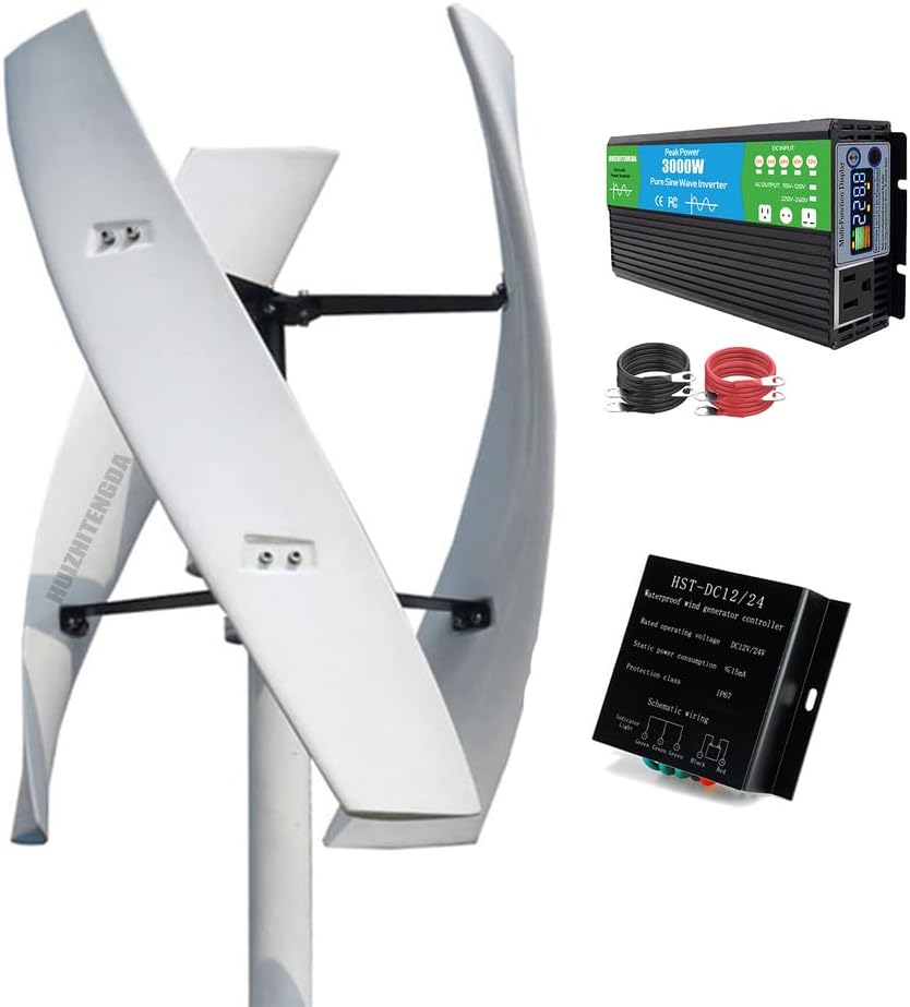 3000W Windmill Wind Turbine Generator,12V 24V 48V Complete Power Supply System Kit Electric Generator Free Energy Home Appliance(with Inverter)