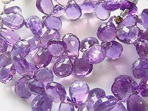 amethyst gemstone bead. semi precious gemstone. faceted amethyst pear briolette, 10mm 9pcs