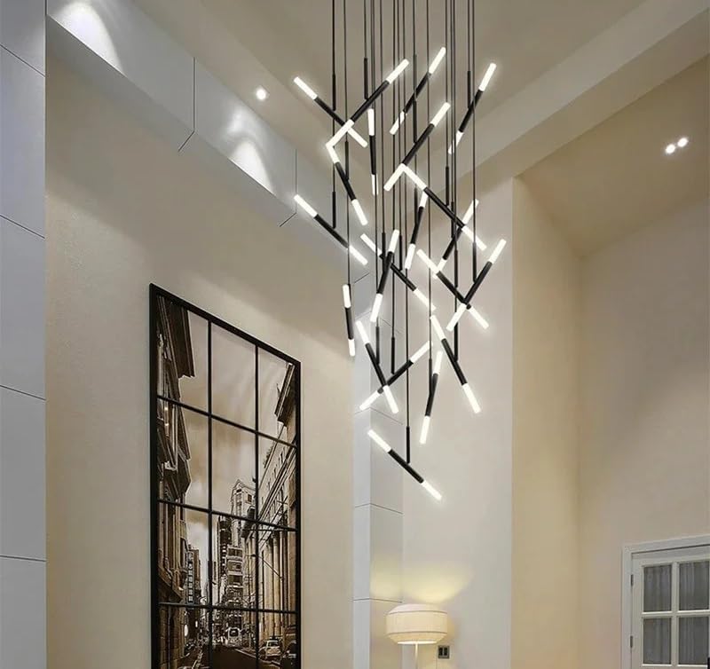 Chandelier, Modern Home Decor Led Lights Pendant Light Lamps Foraircase Chandelier for Living Room Hanging Indoor Lighting(30 Heads,Dimming)