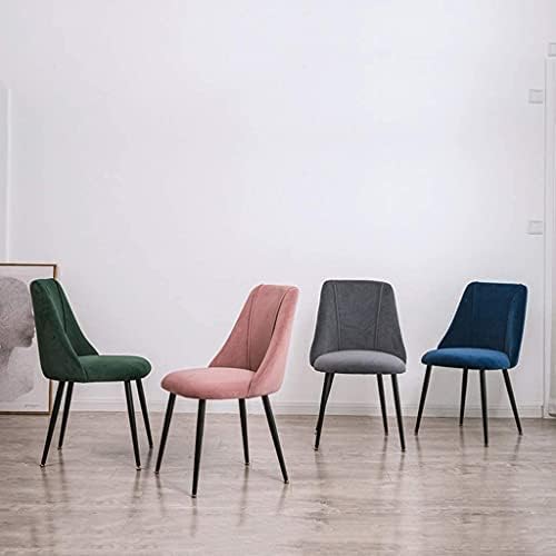 Velvet Dining Chairs Black Metal Legs Lounge Chairs for Living Room Office Restaurant (Color : Pink)