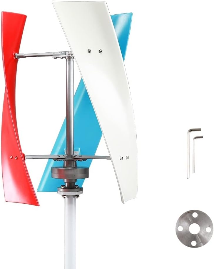 Wind Turbine, Windmill Energy 12v 24v Turbine w 3 Blades Vertical Axis Permanent Maglev Generator with Mppt Controller(400W-01,Turbine ONLY_12V)