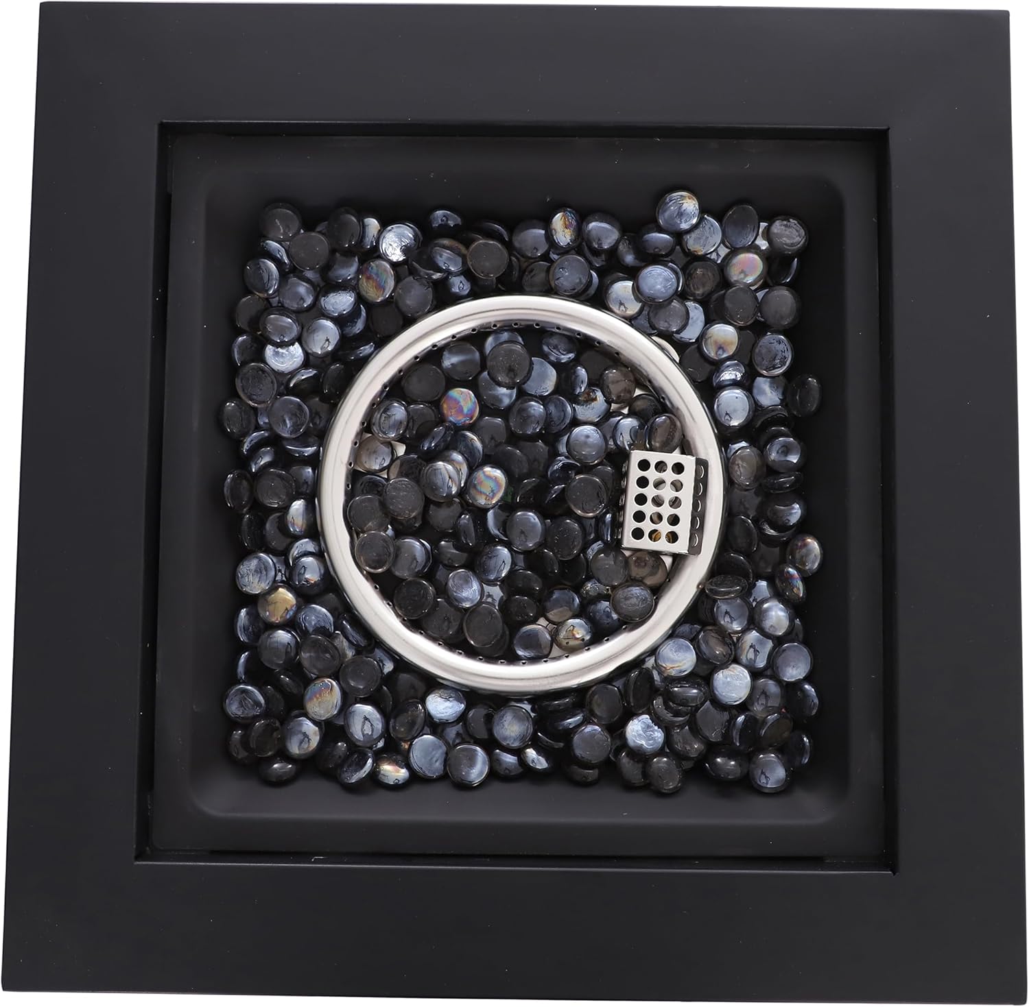 Tapered Square Outdoor Propane Gas Fire Pit Table 40,000 BTU Propane with Glass Bead Filler