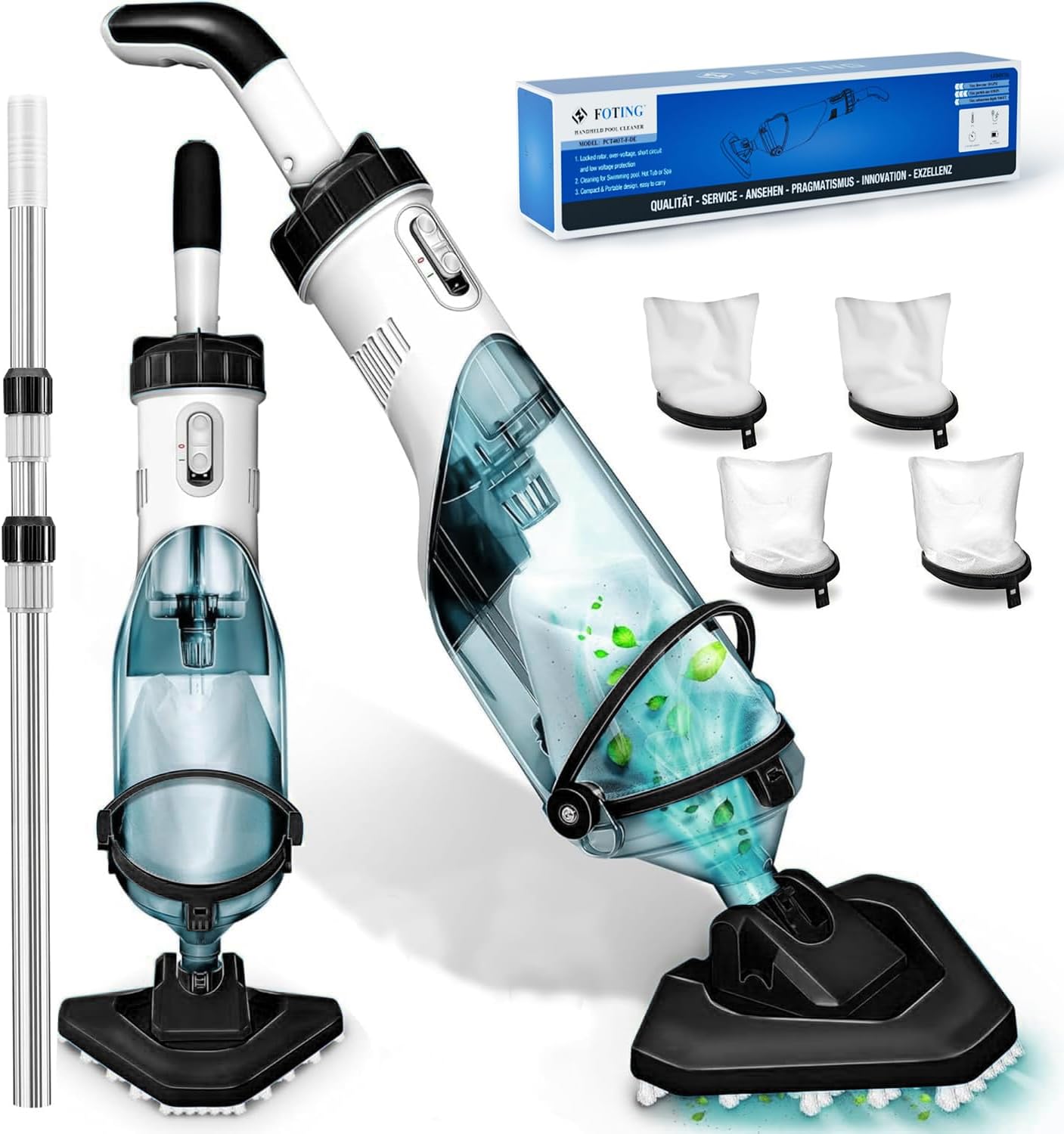 Handheld Spa Hot Tub Vacuum- Cordless Above Ground Pool Cleaner with 60
