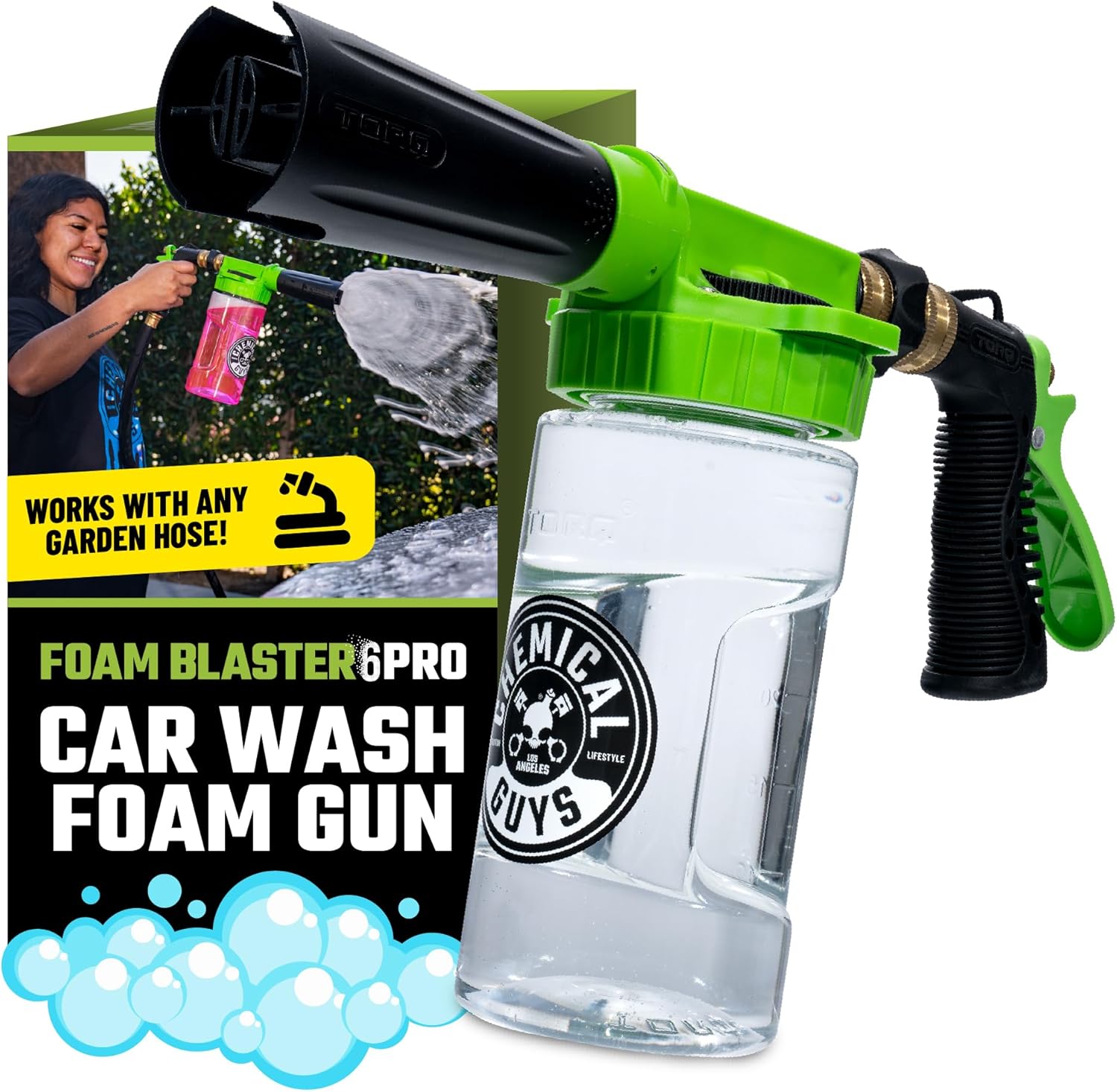 Chemical Guys TORQ Foam Blaster 6-Foaming Car Wash Attachment,Easy to Use,Sprays Thick Suds for Safe Washing Trucks,SUVs,Motorcycles, Vs& Other Vehicles -Works with Standard Garden Hose(Pack of 6)