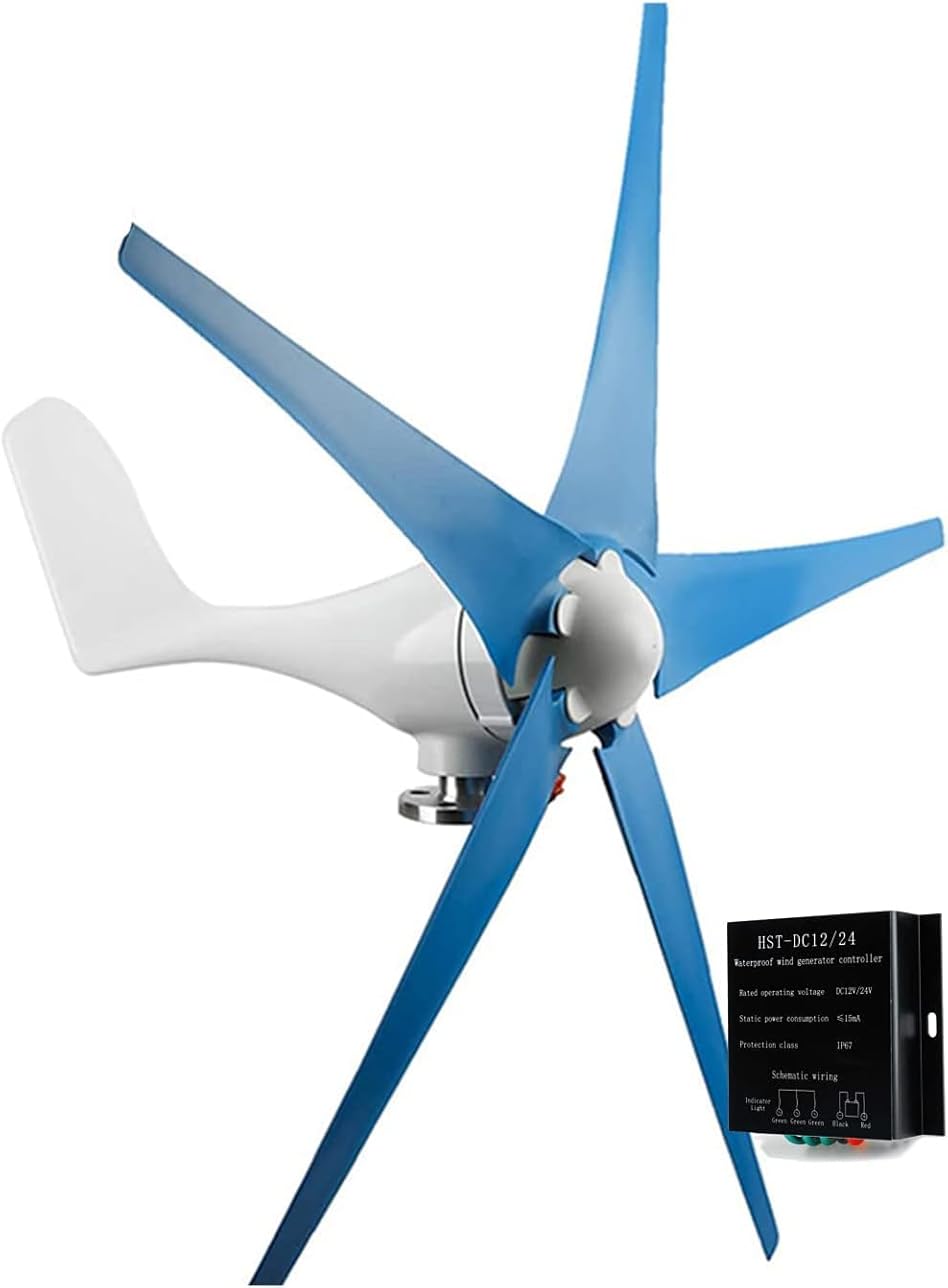 CHRISK Wind Turbine Generator, Windmill Generator 5000W Wind Turbine 5 Blades Wind Controller Turbine Generator Kit