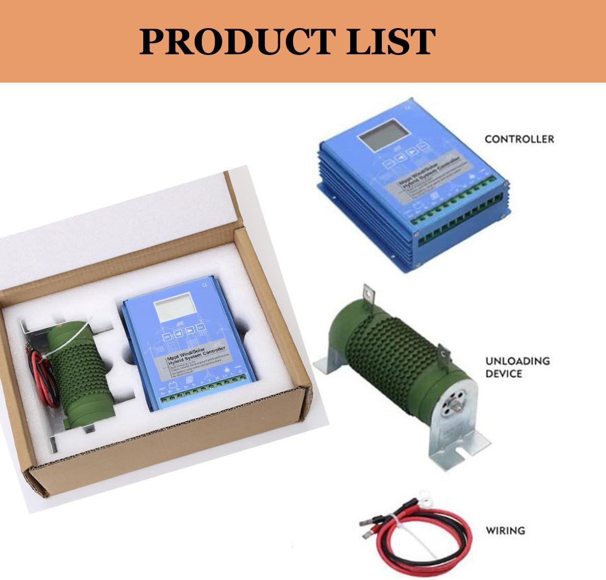 12V/24V/48 Mppt Wind Solar Hybrid Controller,MPPT Wind Solar Panel Charge Controller with LCD Display, for Solar Controller and Wind Turbine,24V/48V-Wind800W+Solar600W