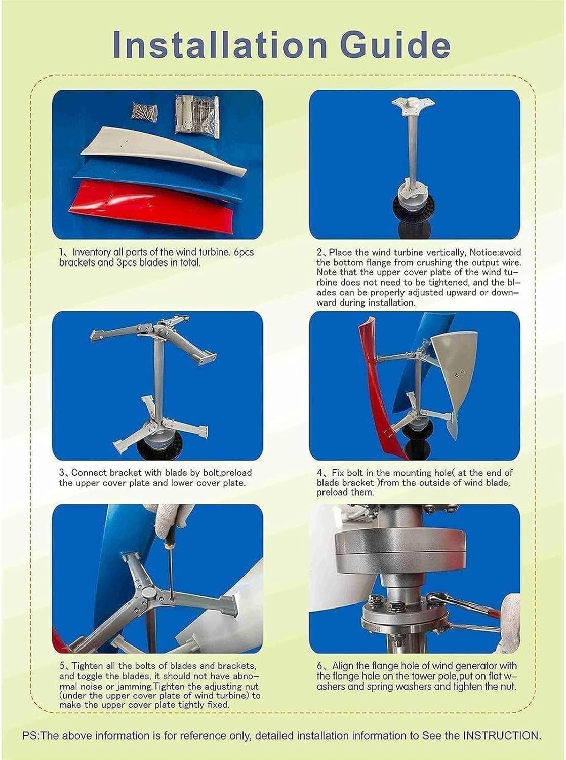12000W Wind Turbine Generator Kit with MPPT Controller, 12V 24V Vertical Wind Turbine for Home Street Lighting, 3 Blades Low RPM Windmill,24V