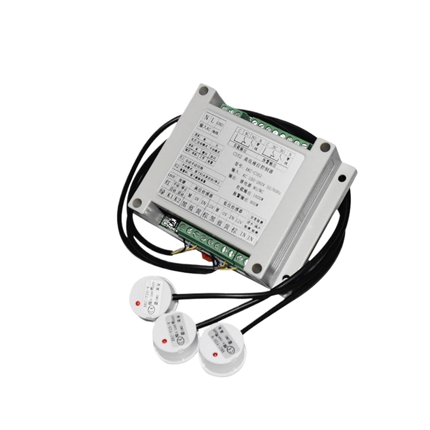 XKC-352 Liquid Water Level Controller and Non-Contact Sensors 220v 110v 12v 24v for Tank Pump(C352-3P-ingress)