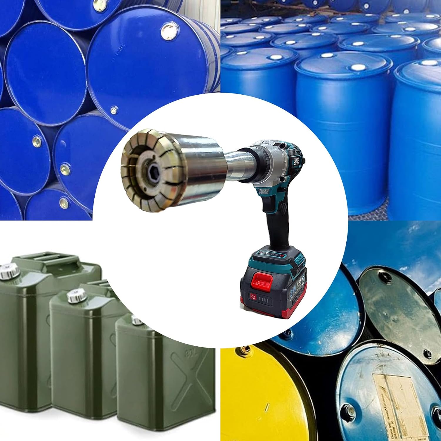 Oil Barrel Crimper Sealer, Iron Drum Cap Crimping Tool, Electric Oil Barrel Sealing Machine, for Petroleum, Grain (40MＭ)