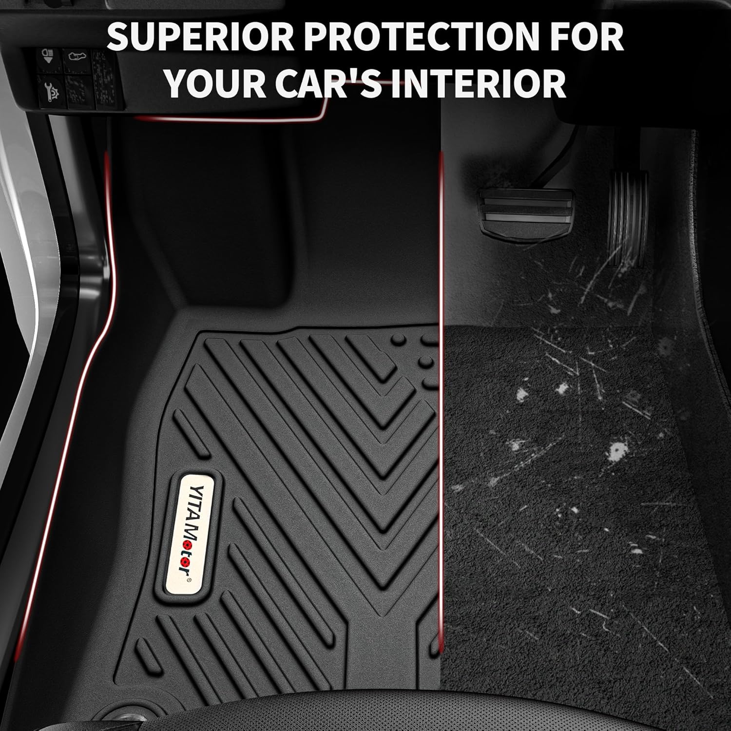 YITAMOTOR Floor Mats Compatible with 2026 2025-2023 Honda Pilot 7-Seater & 8-Seater, All-Weather Car Liners Custom Fit Pilot Accessories, 1st & 2nd & 3rd Row & Backrest Mats & Cargo Liner, Black