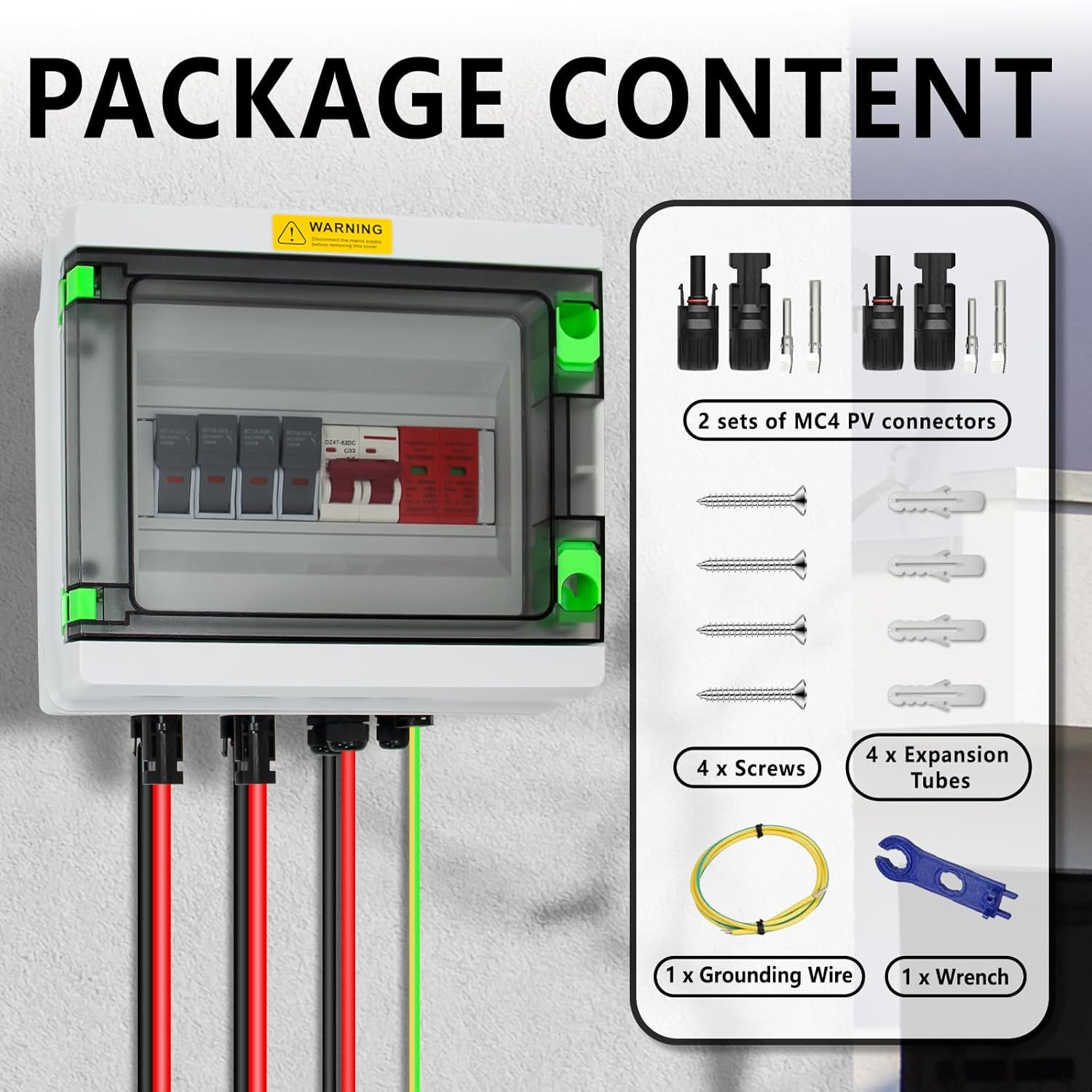 DC600V Solar Combiner Box IP65 2-In-1-Out 40A Circuit Breaker with Surge Protector& Fuse PV Combiner Box IP65 Waterproof Enclosure,MCB,SPD for Solar Panel Systems
