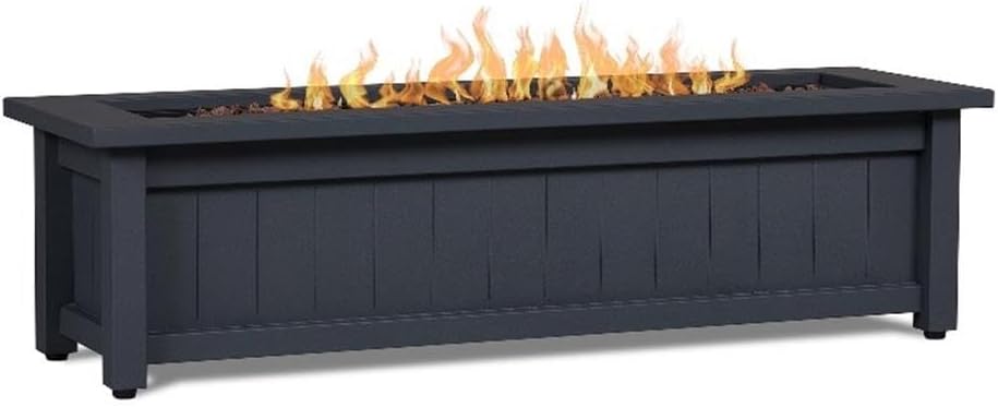 Real Flame Ortun Rectangle Propane Fire Table in Gray