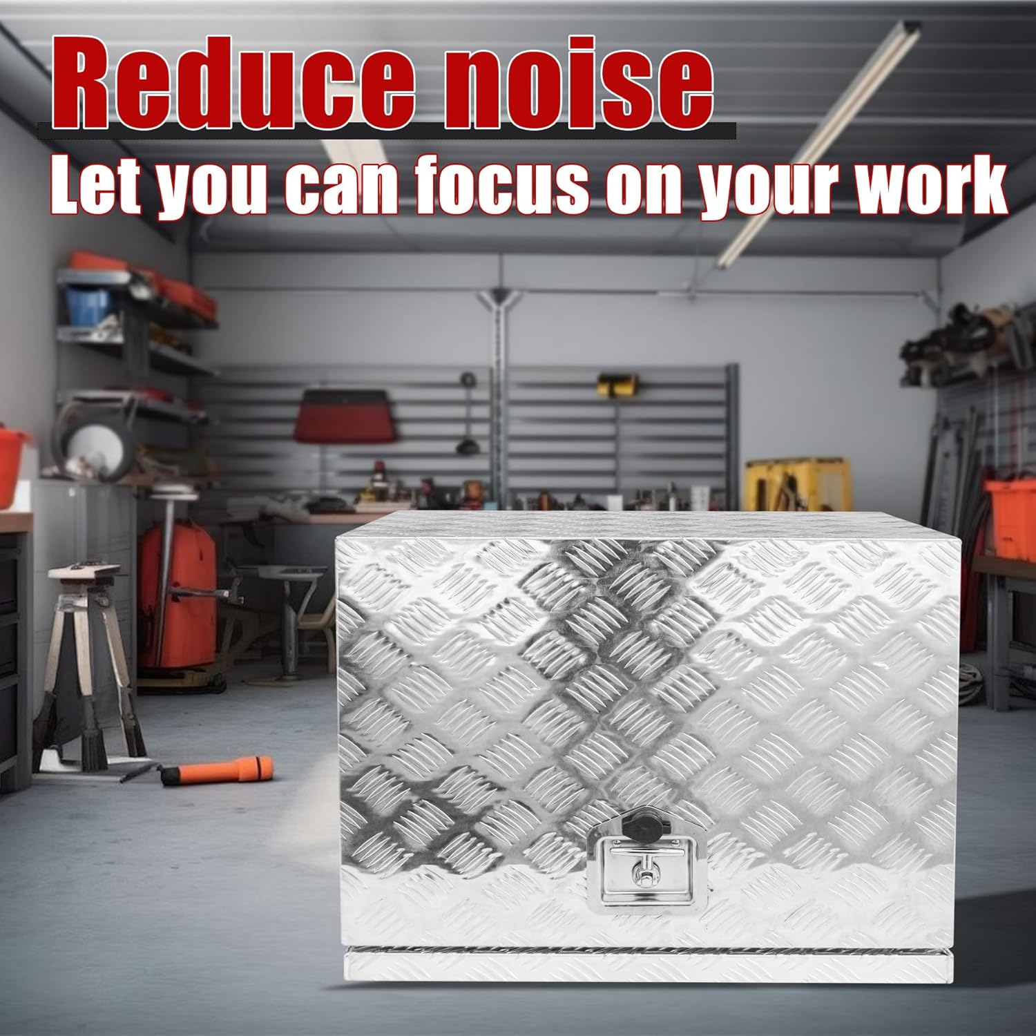 29.5x19.7x23.6 Inch Aluminium Generator Toolbox Heavy Duty Generator Storage Box Fully Sealed with Lock and Keys suitable for RV Garage