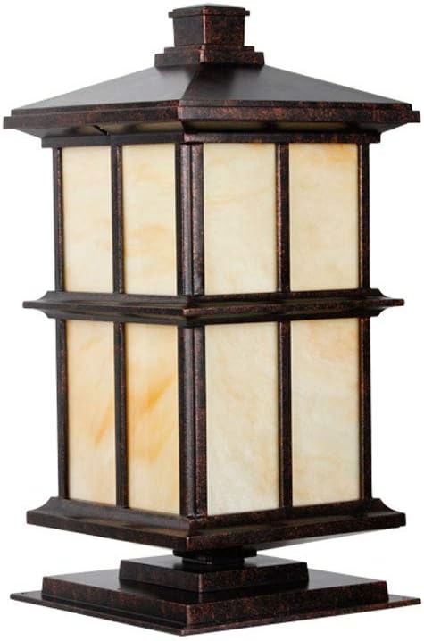 PVC Lampshade Modern and Simple Post Light Retro Red Courtyard Fence Post Light Fixture Modern Chinese Outdoor Lighting Column Lamp Gate Entrance Wall Post Lamp