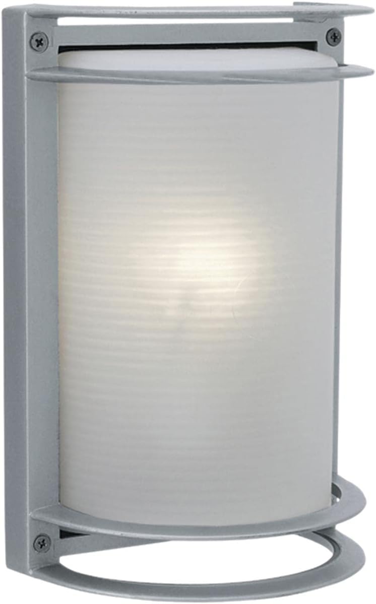 Nevis - LED Outdoor Wall Light - Satin Finish - Ribbed Frosted Glass Shade