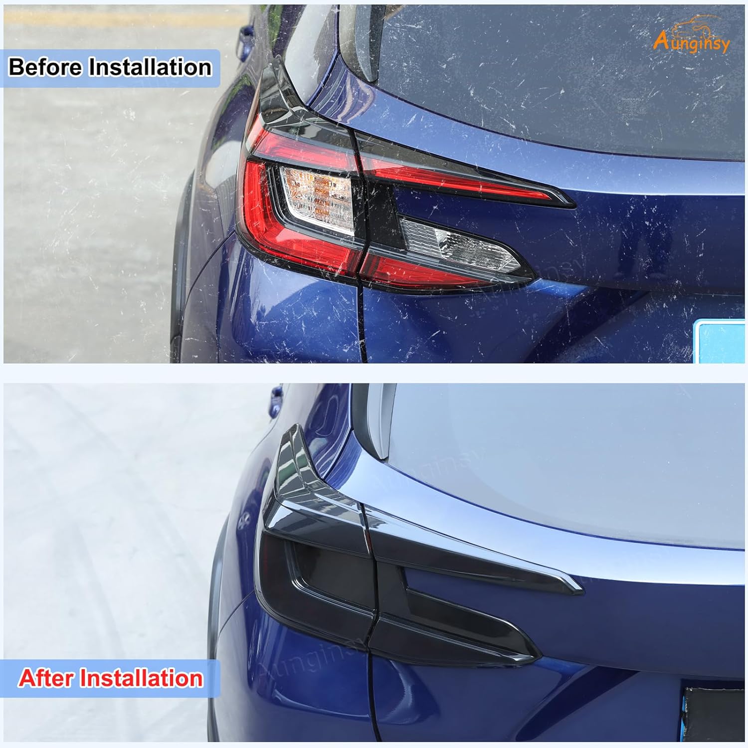 Car Rear Tail Light Lamp Cover Compatible with Subaru Crosstrek GU 2024 2025 Taillight Lamp Shell Shade Frame Bezels Trim Frame Rear Headlight Decorative Cover Protector ABS Exterior Accessories