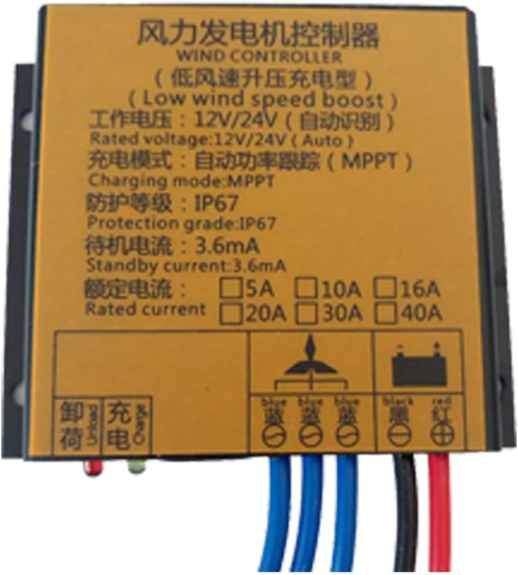Wind Turbine AC 12V 24V Wind Turbine Generator Max 850W Wind Turbine Generator 800W Horizontal Wind Turbine With 12v 24v PWM Or MPPT Controller (Color : PWM Controller, Size : 3_12V_800W)