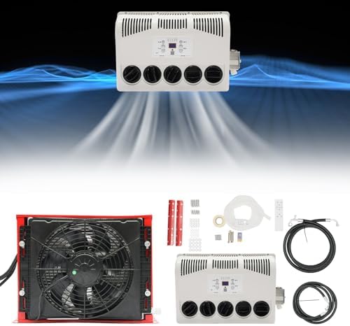 CNCEST 12V Truck Cab Air Conditioner 11000 BTU Split AC Fits Semi Trucks Bus RV Caravan Mini Split RV Truck Air Conditioner Unit Fit Semi Truck Caravan