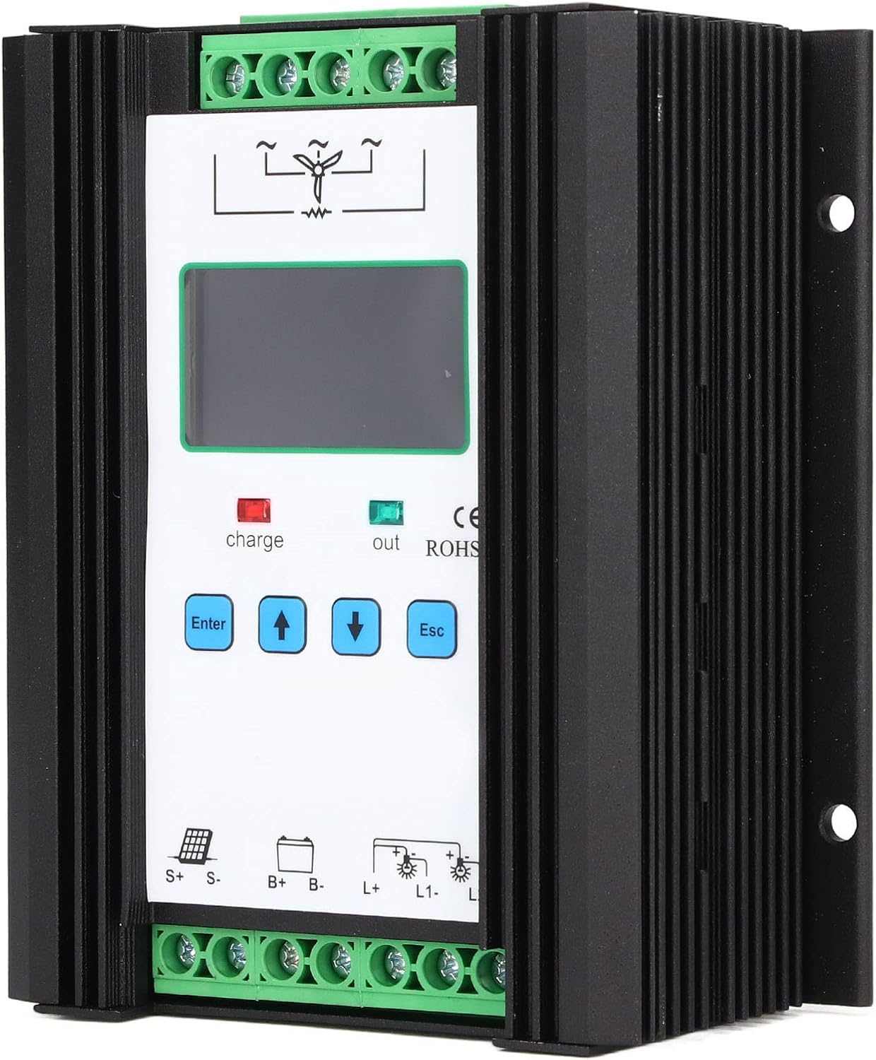 Wind Solar Controller Digital Intelligent 12V 24V 600W, LCD Display, PWM Charging, Multi for Efficient Safe