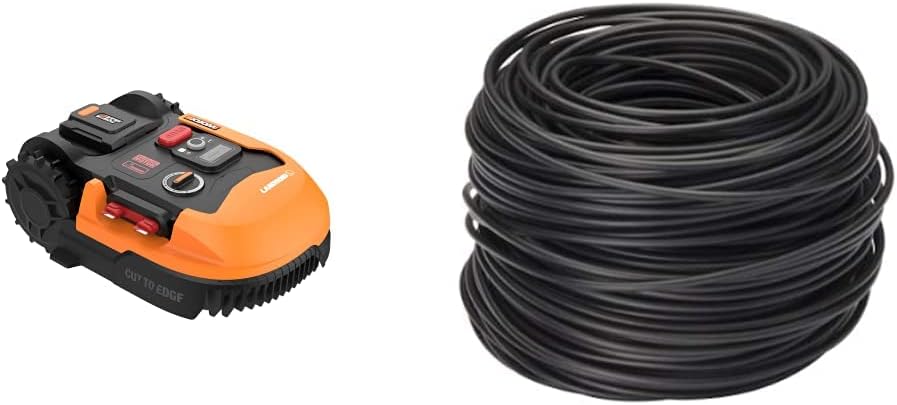 Worx Landroid L 20V 6.0Ah Robotic Lawn Mower 1/2 Acre / 21,780 Sq Ft. Power Share - WR155 (Battery & Charger Included) & WA0184 Landroid Boundary Wire Kit