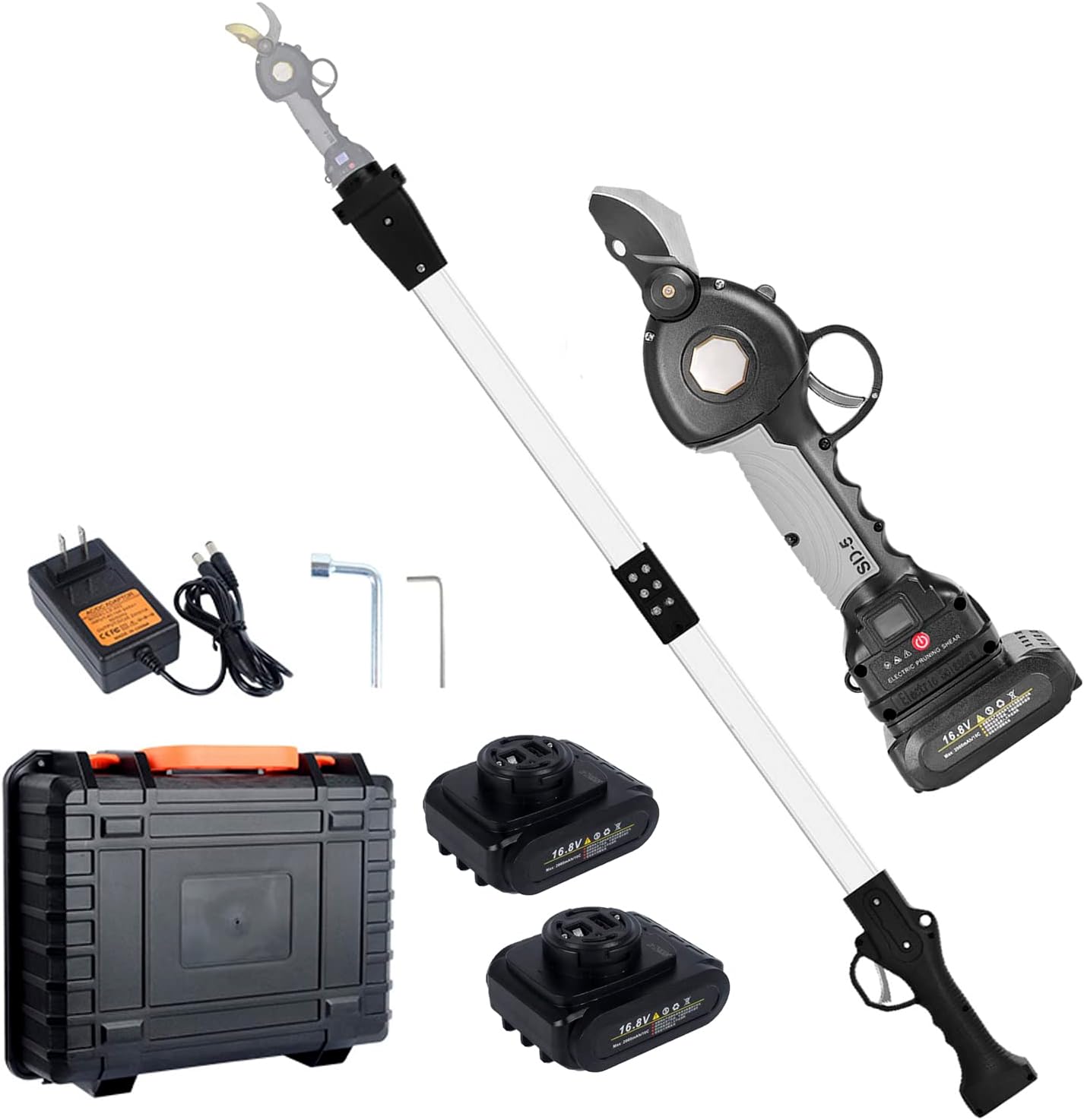 Electric Pruning Shears with Dual-Action Blades, Cordless Pruning Shears with 150cm/59