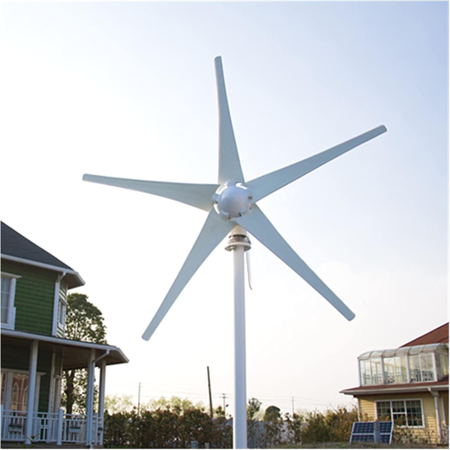 Industrial Wind Turbine Generator 400W AC12 24V 5 Blades Wind Turbine Generator for Power Generation Solar and Wind Power Parts(5 Blades,Free Controller_24)